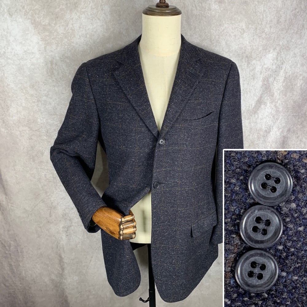Ermenegildo Zegna Blazer Jacket Men 40R 100% Cashmere Soft Windowpane Sport Coat